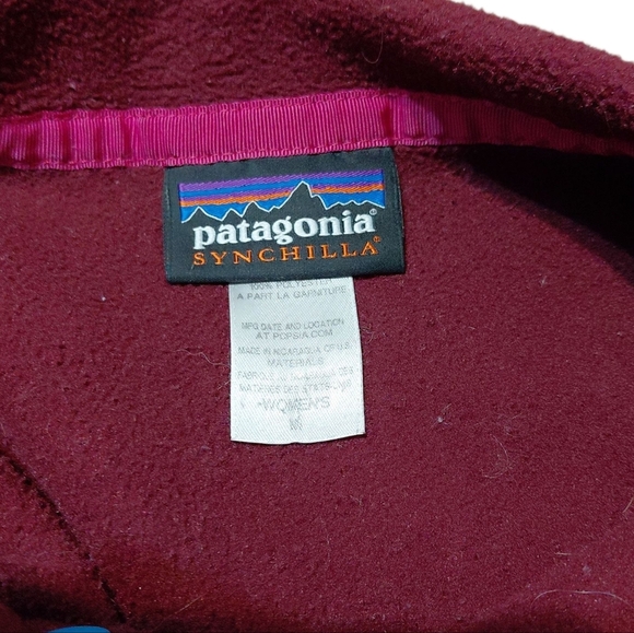 Patagonia Women’s Lightweight Synchilla Snap-T Fleece Pink And Maroon Pullover S - Picture 5 of 6